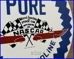 Vintage Pure Gasoline Porcelain Sign Gas Station Pump Plate Motor Oil Service