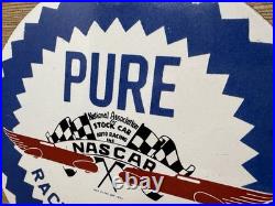 Vintage Pure Gasoline Porcelain Sign Gas Station Pump Plate Motor Oil Service