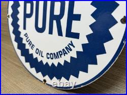 Vintage Pure Gasoline Porcelain Sign Gas Station Pump Plate Motor Oil Service Vintage Pure Gasoline Porcelain Sign Gas Station Pump Plate Motor Oil Service