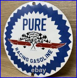 Vintage Pure Gasoline Porcelain Sign Gas Station Pump Plate Motor Oil Service