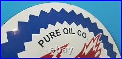 Vintage Pure Oil Co Porcelain Firebird Gasoline Service Station Pump Plate Sign