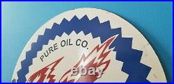 Vintage Pure Oil Co Porcelain Firebird Gasoline Service Station Pump Plate Sign