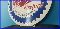 Vintage Pure Oil Co Porcelain Firebird Gasoline Service Station Pump Plate Sign