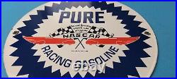 Vintage Pure Oil Co Porcelain Texas Gasoline Service Station Pump Plate Sign