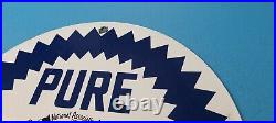 Vintage Pure Oil Co Porcelain Texas Gasoline Service Station Pump Plate Sign