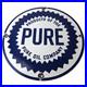 Vintage Pure Oil Co Sign Texas Gas Service Station Pump Plate Porcelain Sign