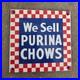 Vintage Purina Chows Sell Old Us Gasoline Oil Gas Pump Enamel Porcelain Sign
