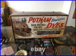 Vintage Putnam Dye Cabinet Wooden Box Advertising Gas Oil Soda Cola