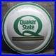Vintage Quaker State Motor Oil Gas Station Advertising Bubble Button Tin Sign- B