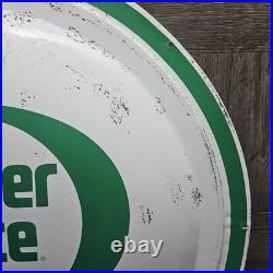 Vintage Quaker State Motor Oil Gas Station Advertising Bubble Button Tin Sign- B