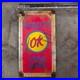 Vintage Quality Ok Used Cars Old Us Gasoline Oil Gas Pump Enamel Porcelain Sign