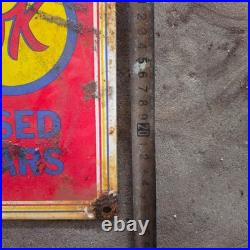 Vintage Quality Ok Used Cars Old Us Gasoline Oil Gas Pump Enamel Porcelain Sign