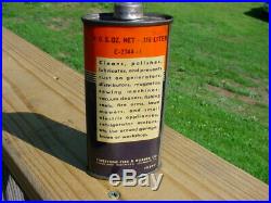 Vintage RARE 4oz Oval Firestone Lead Top Handy Gun Reel Oiler Oil Tin Can NICE