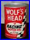 Vintage RARE Wolf's Head Racing Motor Oil Full Cardboard Can 1970's