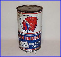 Vintage RED INDIAN Aviation motor oil 1 quart tin CAN