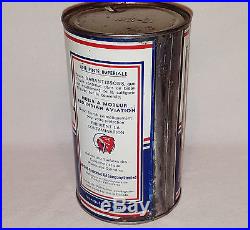 Vintage RED INDIAN Aviation motor oil 1 quart tin CAN