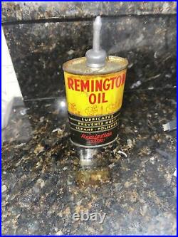 Vintage REMINGTON lead top gun oil can and advertising hunting display