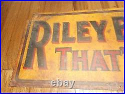 Vintage RILEY BROS BROTHERS IOWA Gas Oil Advertising Tin Tacker SIGN