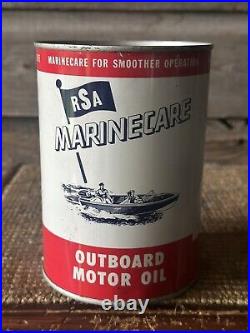 Vintage RSA Marinecare Outboard Motor Oil Can