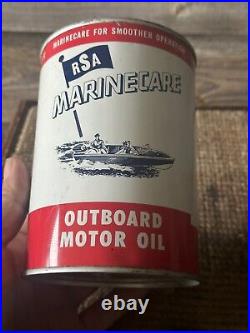 Vintage RSA Marinecare Outboard Motor Oil Can