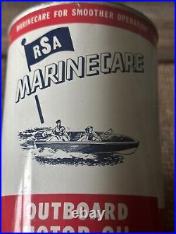 Vintage RSA Marinecare Outboard Motor Oil Can