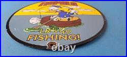 Vintage Rapala Porcelain Fishing Boat Sales Tackle Gas Oil Pump Walt Disney Sign
