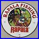 Vintage Rapala Porcelain Sign Gas Oil Fishing Lures Rod Hook Boat Pump Plate Ad