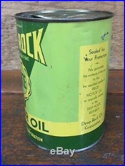 Vintage Rare Deep Rock PRIZE MOTOR OIL QUART Oil Can Metal Oil Can Empty