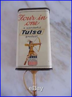 Vintage Rare Dutch USA Vavoline Tulsa Handy Oil Tin Can