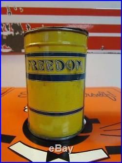 Vintage Rare Freedom Oil Grease Can