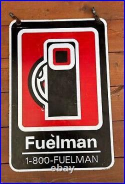 Vintage Rare Fuelman Two Sided Sign 16X24(1800-Fuelman) Version