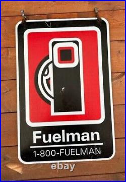 Vintage Rare Fuelman Two Sided Sign 16X24(1800-Fuelman) Version