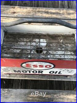 Vintage Rare HTF Esso Motor Oil Bottle Rack Carrier Gas Oil Soda