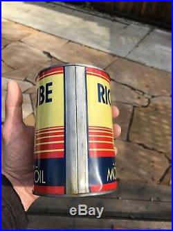 Vintage Rare Richfield Richlube Eastern Motor Oil Quart Can Very Nice Condition