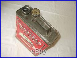 Vintage Rare U. S. A. Monogram Motor Oil Tin Can Stand Up! New York City 1gallon