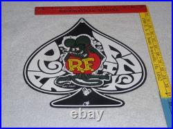 Vintage Ratfink Ace Of Spades 12 Porcelain Metal Gasoline & Oil Sign! Rat Fink