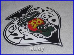 Vintage Ratfink Ace Of Spades 12 Porcelain Metal Gasoline & Oil Sign! Rat Fink