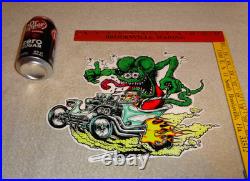Vintage Ratfink Drives Custom Roadster Hot Rod Metal Gasoline Oil Rat Fink Sign