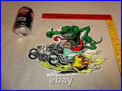 Vintage Ratfink Drives Custom Roadster Hot Rod Metal Gasoline Oil Rat Fink Sign