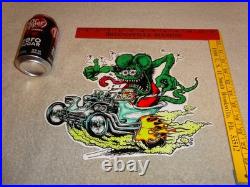 Vintage Ratfink Drives Custom Roadster Hot Rod Metal Gasoline Oil Rat Fink Sign