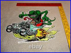 Vintage Ratfink Drives Custom Roadster Hot Rod Metal Gasoline Oil Rat Fink Sign