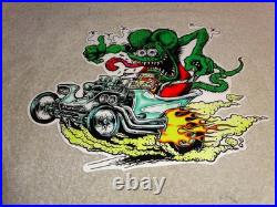 Vintage Ratfink Drives Custom Roadster Hot Rod Metal Gasoline Oil Rat Fink Sign