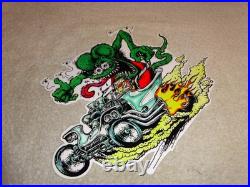 Vintage Ratfink Drives Custom Roadster Hot Rod Metal Gasoline Oil Rat Fink Sign