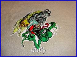 Vintage Ratfink Drives Custom Roadster Hot Rod Metal Gasoline Oil Rat Fink Sign