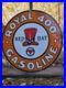 Vintage Red Hat Royal 400 Gasoline Porcelain Gas Pump Sign Oil 12