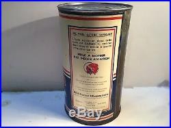 Vintage Red Indian Aviation Oil Quart Can Rare Handy Sign Sunoco Shell GM Plane
