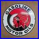 Vintage Red Indian Motor Oils Old Us Gasoline Oil Gas Pump Enamel Porcelain Sign