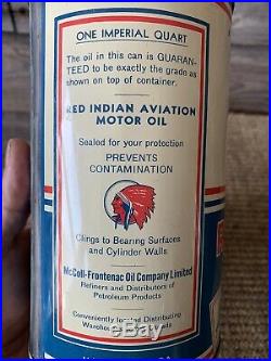 Vintage Red Indian Oil Can Aviation Oil