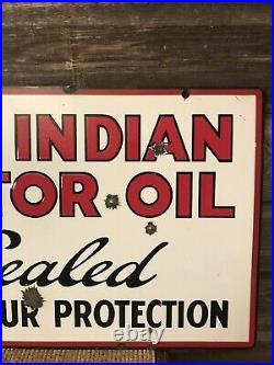 Vintage Red Indian Oil Sign Red Indian Rack Sign
