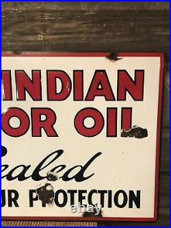 Vintage Red Indian Oil Sign Red Indian Rack Sign
